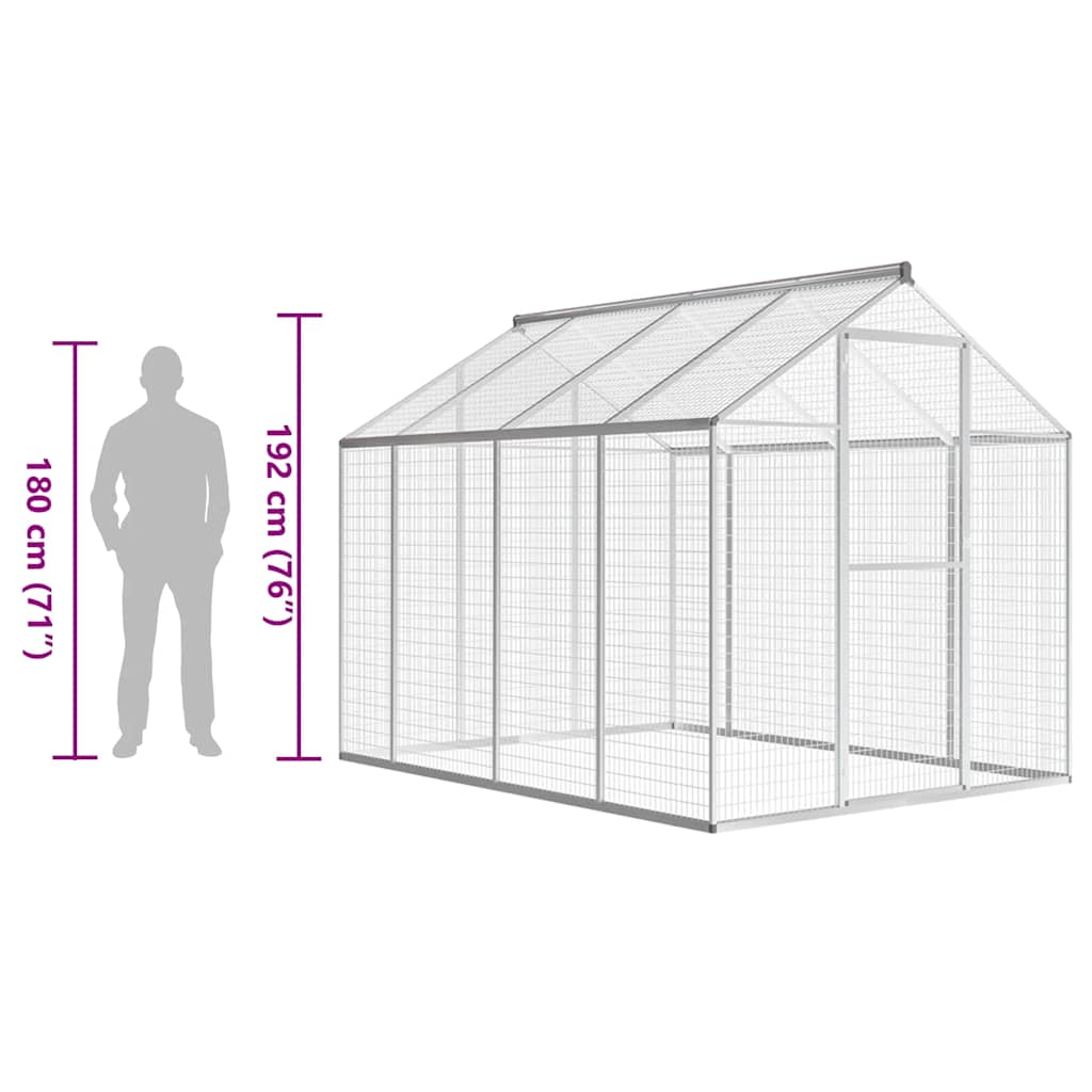 Voljär utomhusbruk aluminium 178x242x192 cm