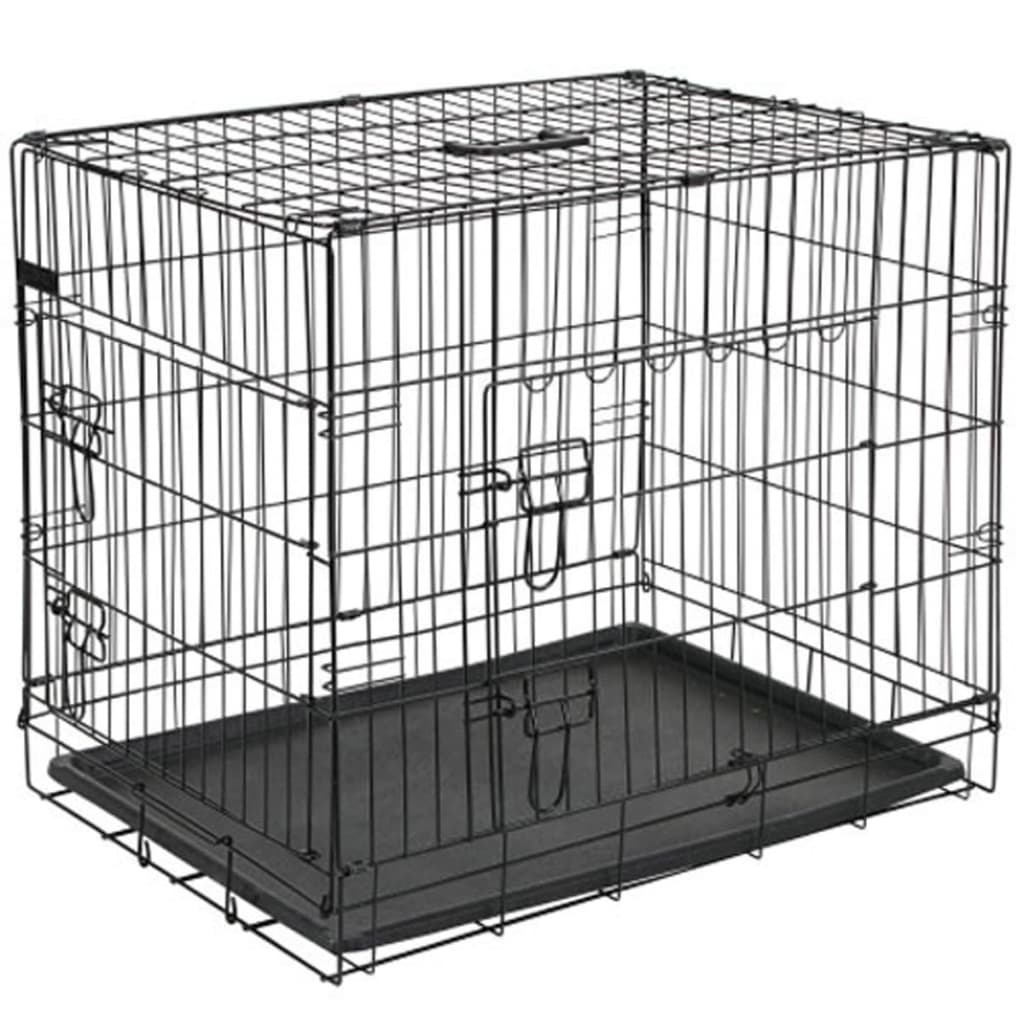 @Pet Transportbur metall 92,5x57,5x64 cm svart 15003