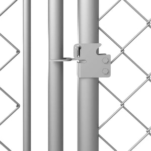 Hundgård med tak för utomhusbruk 7,6x3,8x2,3 m