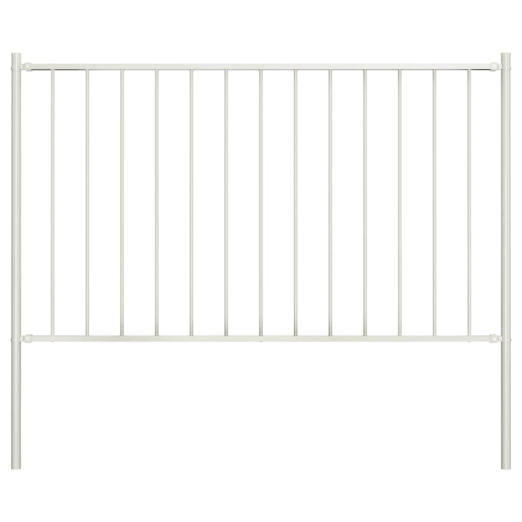 Staketpanel Woerden med stolpar stål 1,7x1,25 m vit