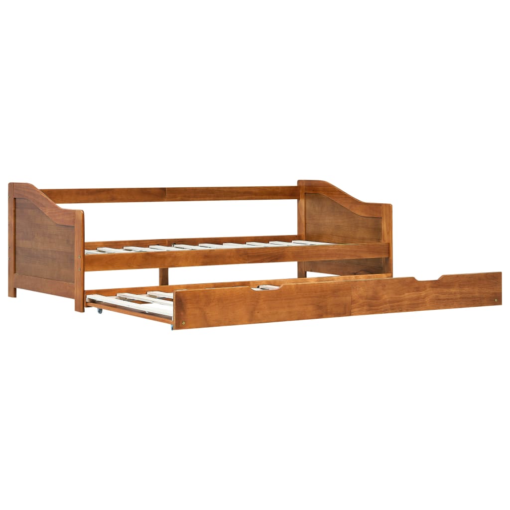 Bäddsoffa ram utan madrass honungsbrun 90x200 cm