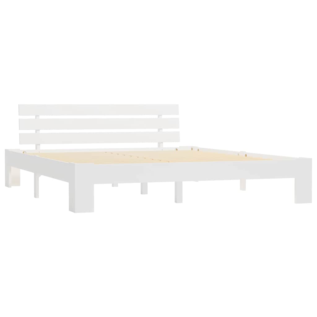 Sängram utan madrass vit 160x200 cm massiv furu