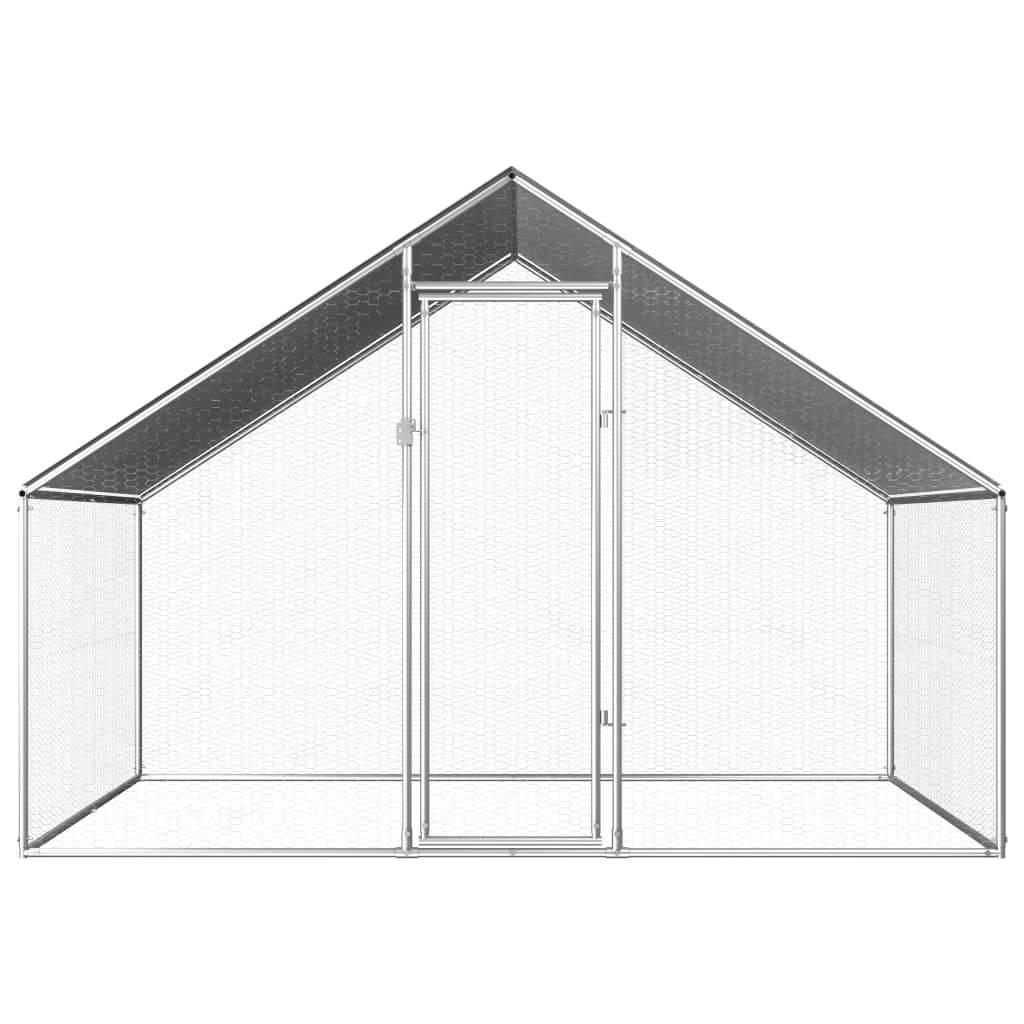 Hönsbur för utomhusbruk 2,75x2x1,92 m galvaniserat stål