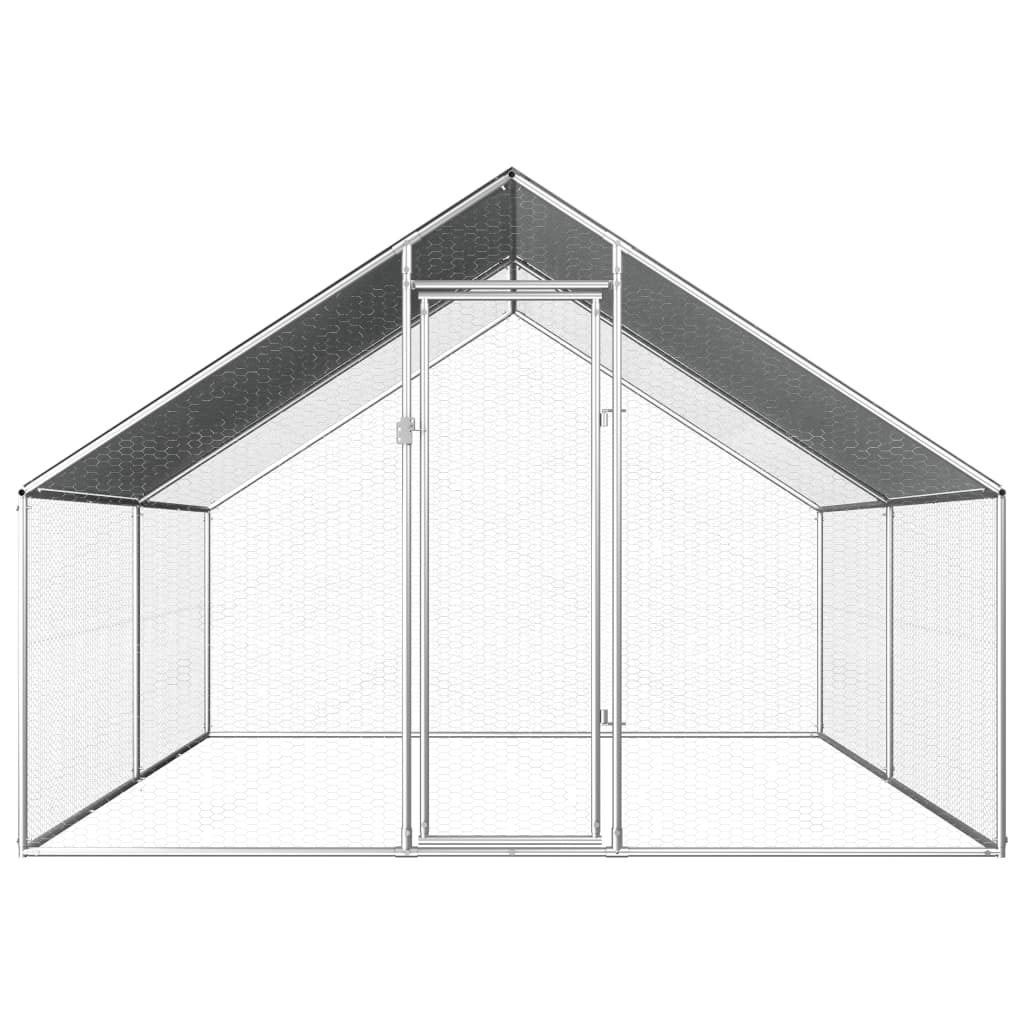 Hönsbur för utomhusbruk 2,75x4x1,92 m galvaniserat stål