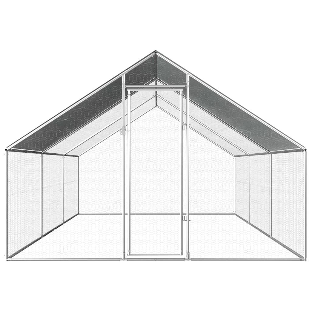 Hönsbur för utomhusbruk 2,75x6x1,92 m galvaniserat stål