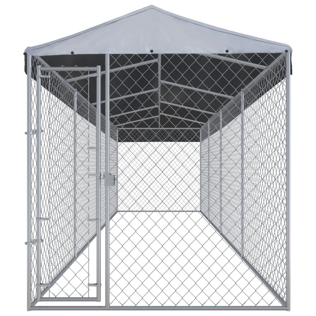 Hundkennel för utomhusbruk med tak 760x190x225 cm