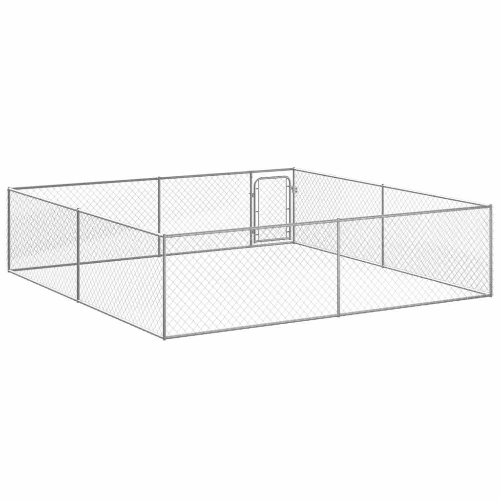 Hundgård för utomhusbruk galvaniserat stål 4x4x1 m