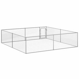 Hundgård för utomhusbruk galvaniserat stål 4x4x1 m