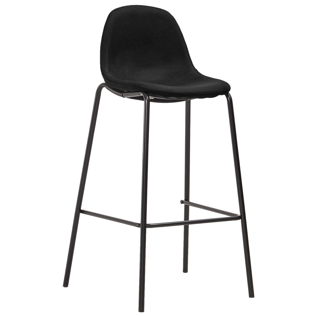Barstolar 2 st svart tyg