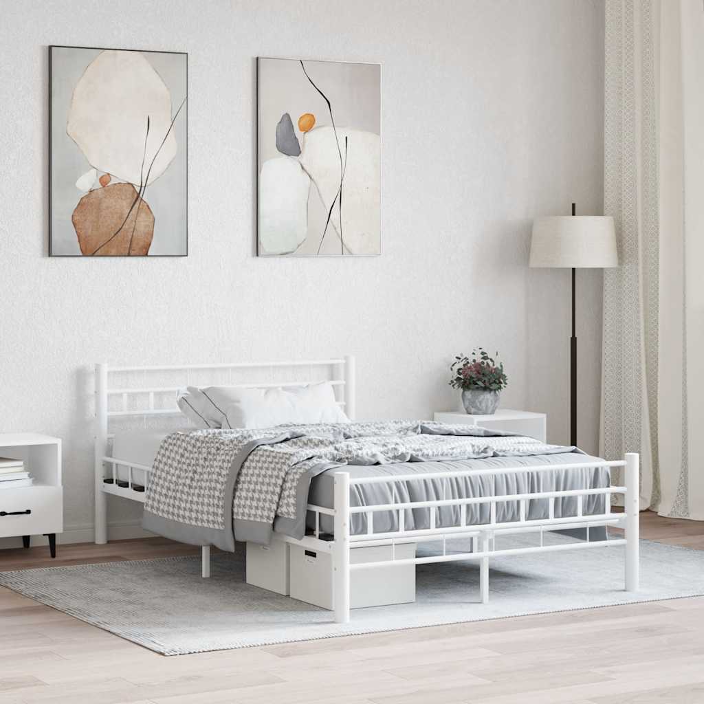 Sängram utan madrass vit metall 140x200 cm