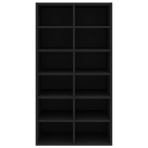 Skohylla svart 54x34x100,5 cm konstruerat trä