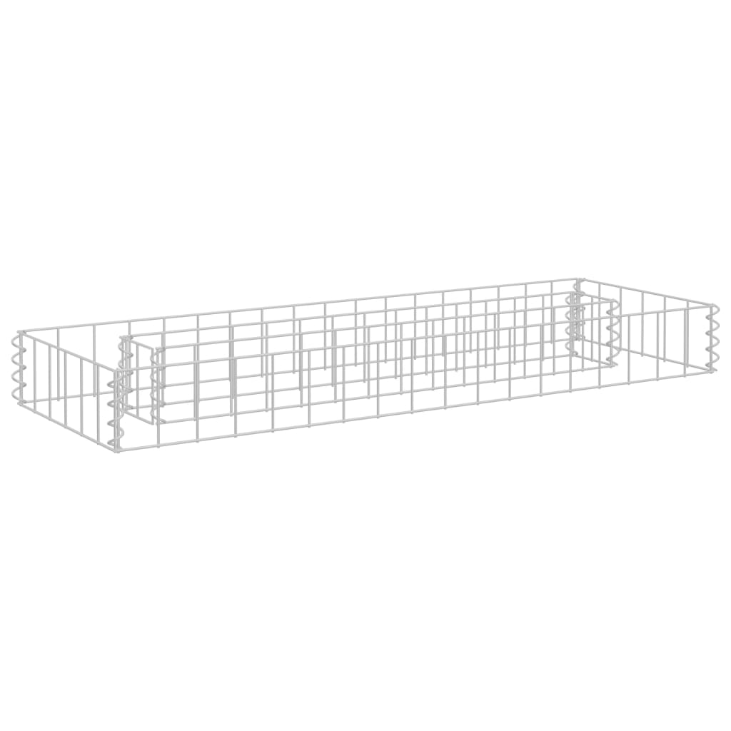 Planteringsgabion upphöjd galvaniserat stål 90x30x10 cm