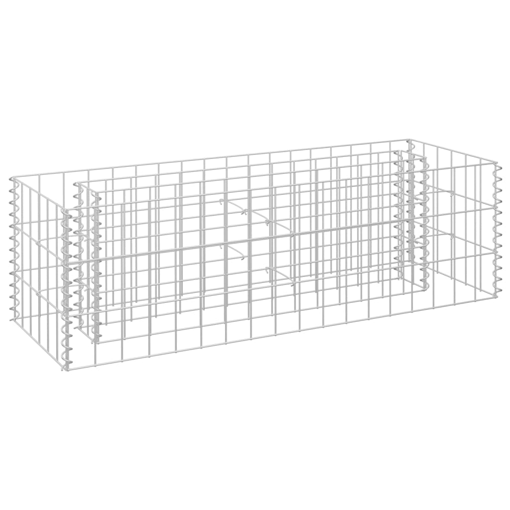 Planteringsgabion upphöjd galvaniserat stål 90x30x30 cm