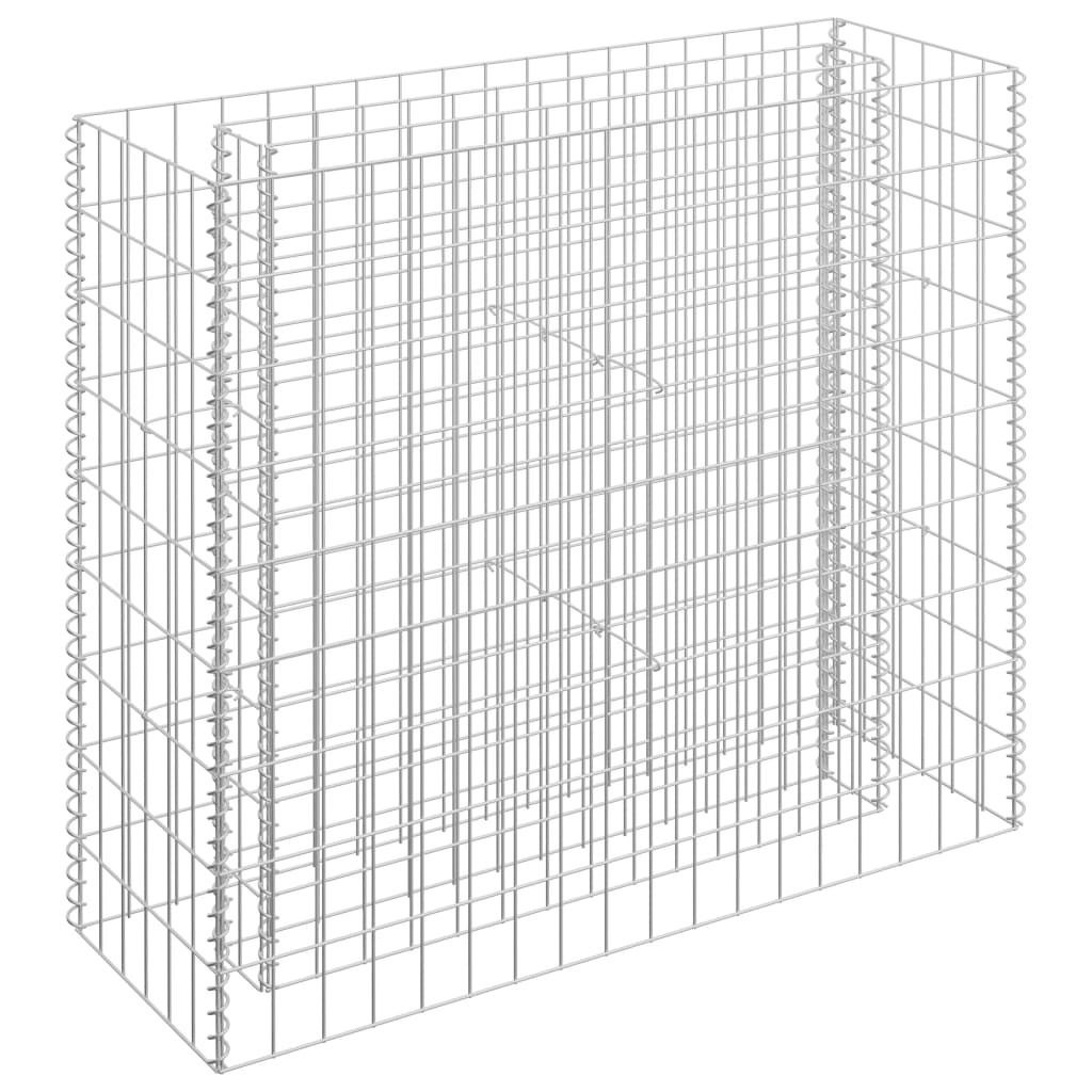 Planteringsgabion upphöjd galvaniserat stål 90x30x90 cm