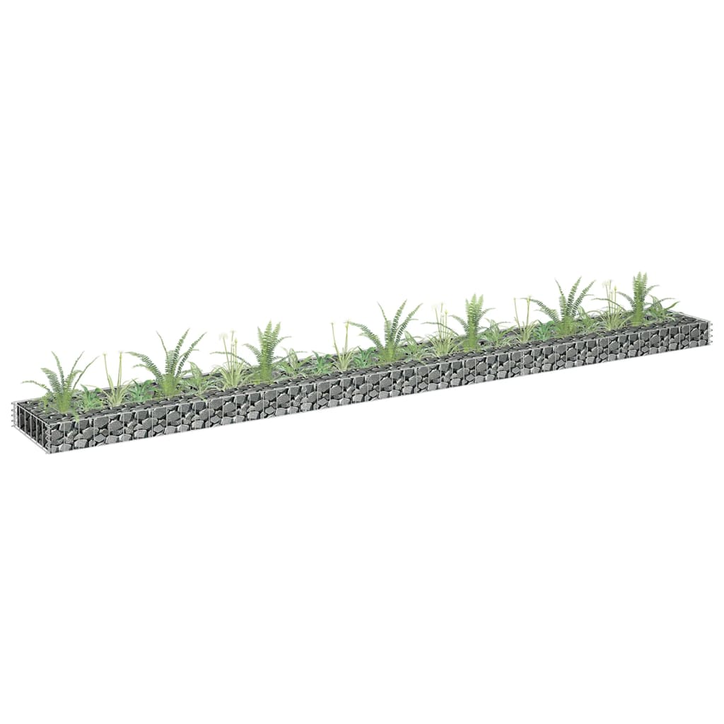 Planteringsgabion upphöjd galvaniserat stål 270x30x10 cm