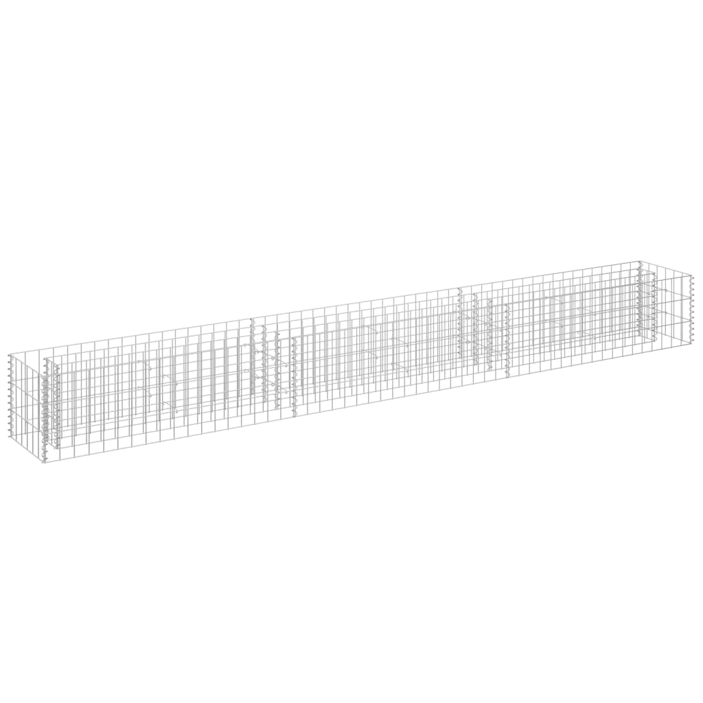 Planteringsgabion upphöjd galvaniserat stål 270x30x30 cm