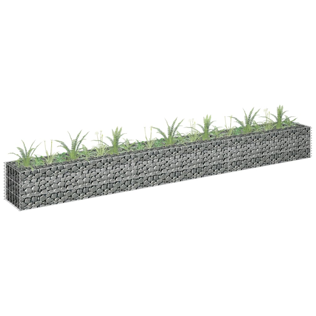 Planteringsgabion upphöjd galvaniserat stål 270x30x30 cm