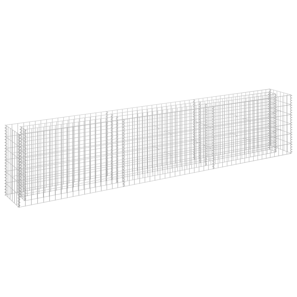 Planteringsgabion upphöjd galvaniserat stål 270x30x60 cm