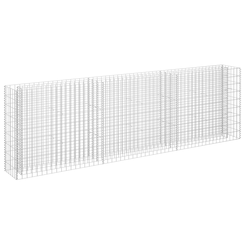 Planteringsgabion upphöjd galvaniserat stål 270x30x90 cm