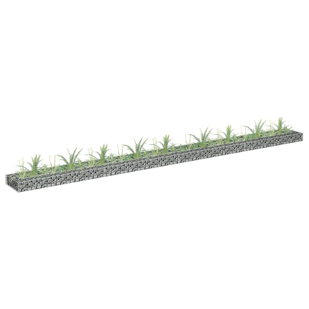 Planteringsgabion upphöjd galvaniserat stål 360x30x10 cm