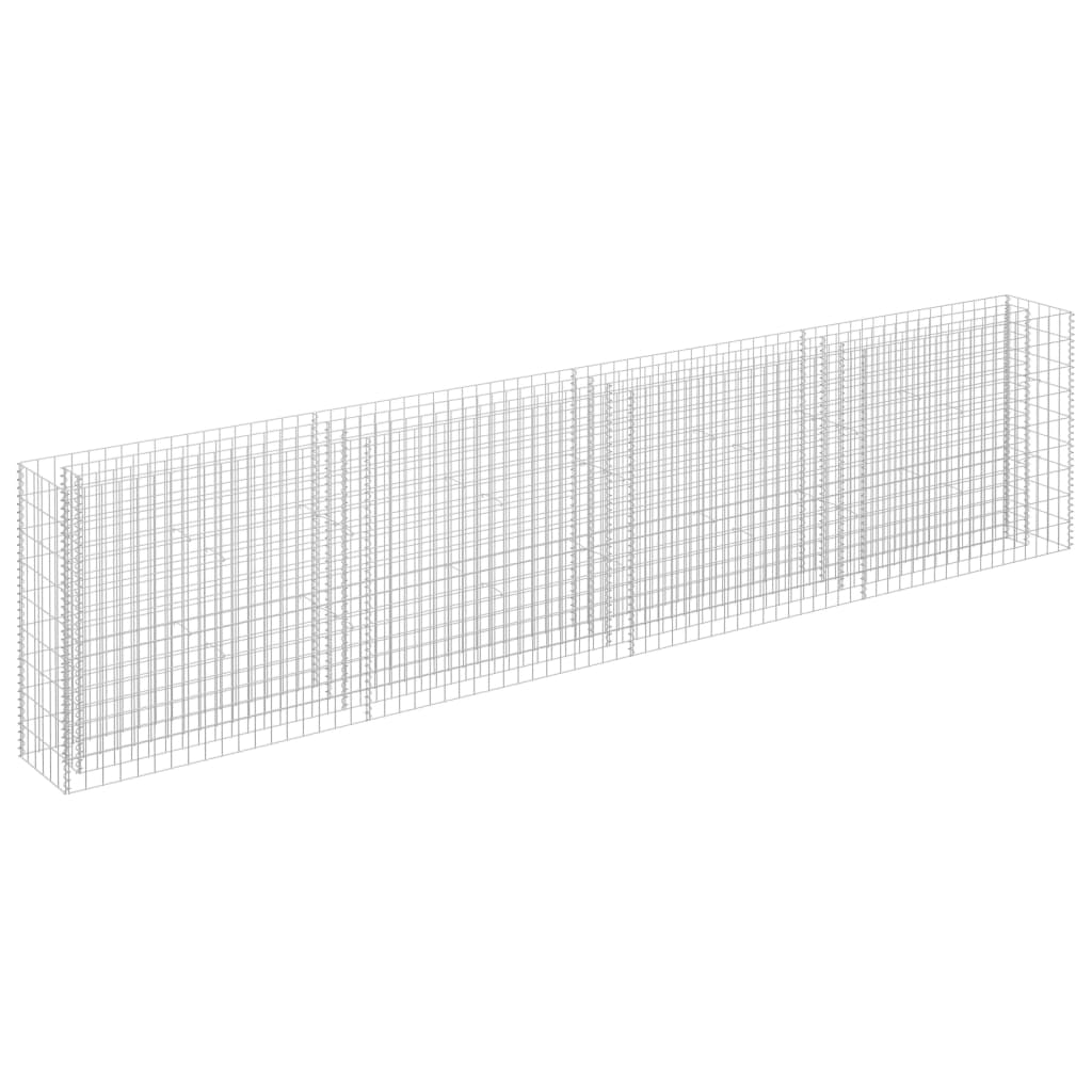 Planteringsgabion upphöjd galvaniserat stål 360x30x90 cm