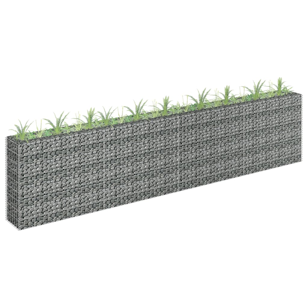 Planteringsgabion upphöjd galvaniserat stål 360x30x90 cm