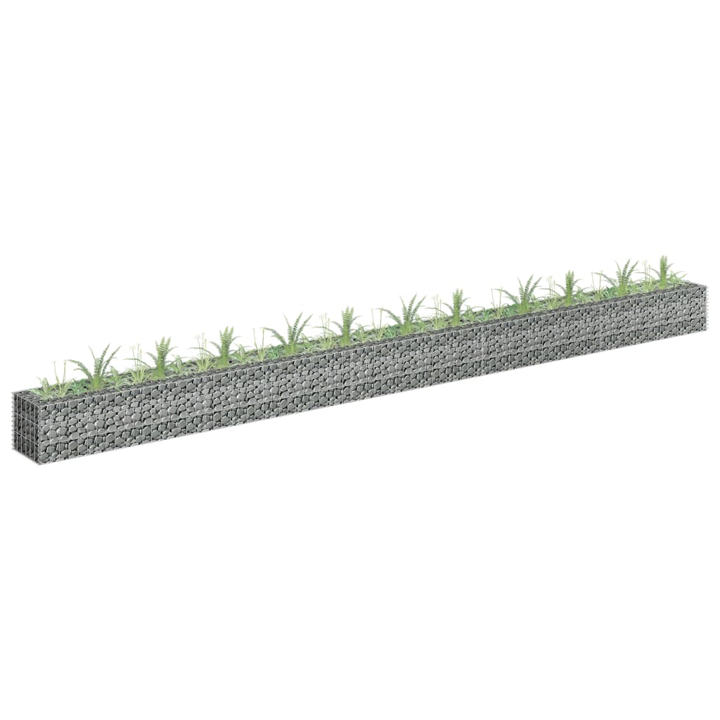 Planteringsgabion upphöjd galvaniserat stål 450x30x30 cm