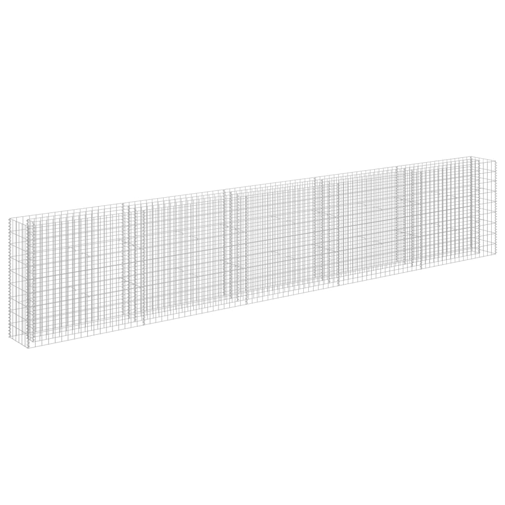 Planteringsgabion upphöjd galvaniserat stål 450x30x90 cm