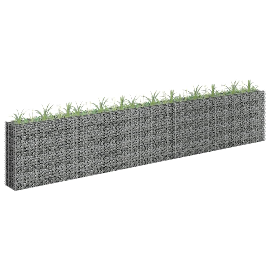 Planteringsgabion upphöjd galvaniserat stål 450x30x90 cm