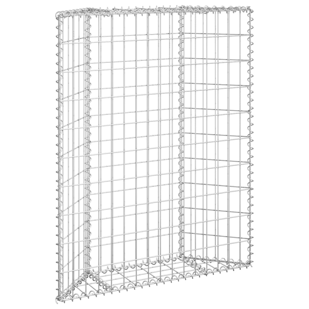 Gabion trapets upphöjd galvaniserat stål 80x20x100 cm