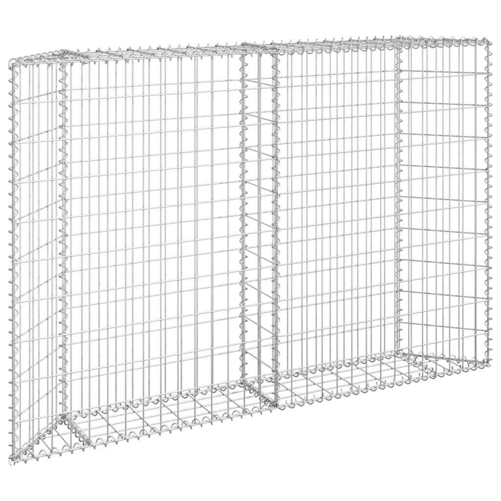 Gabion trapets upphöjd galvaniserat stål 150x20x100 cm