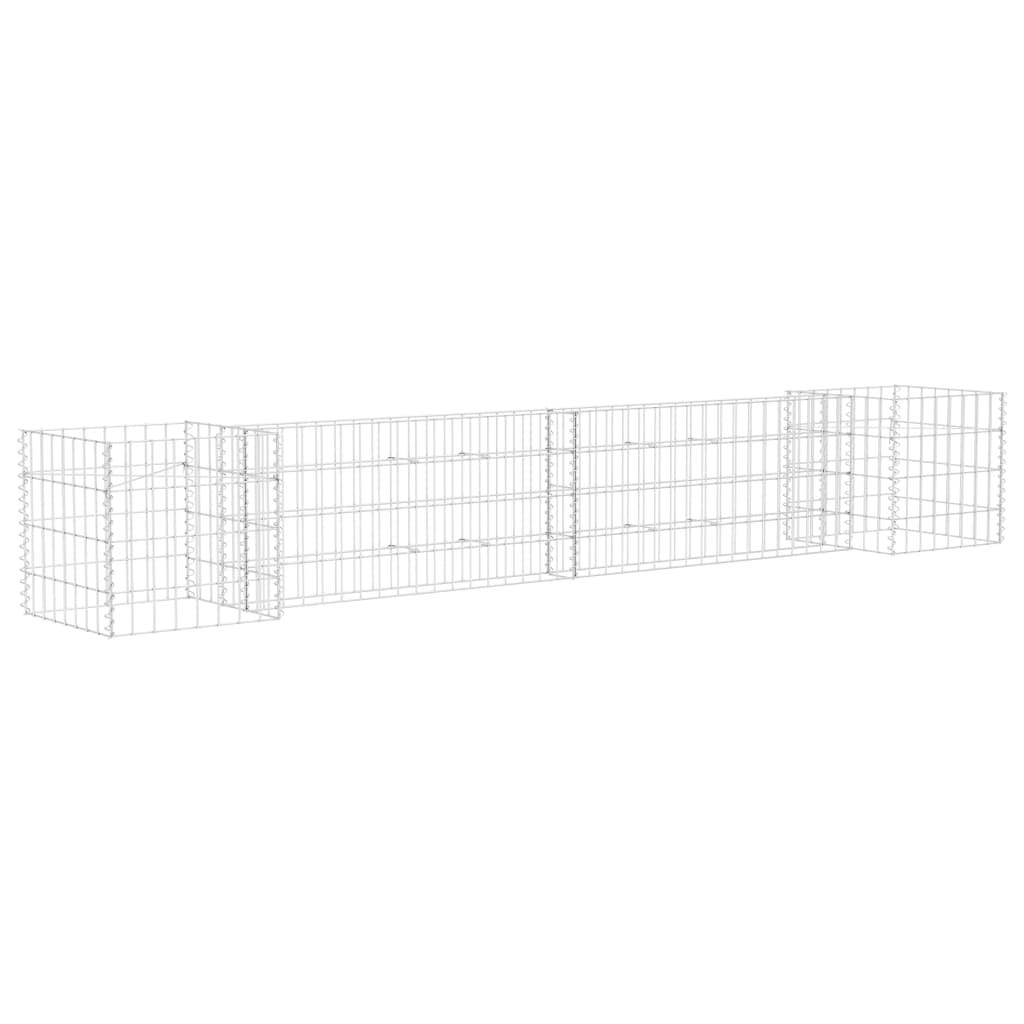 Planteringsgabion H-formad stål 260x40x40 cm