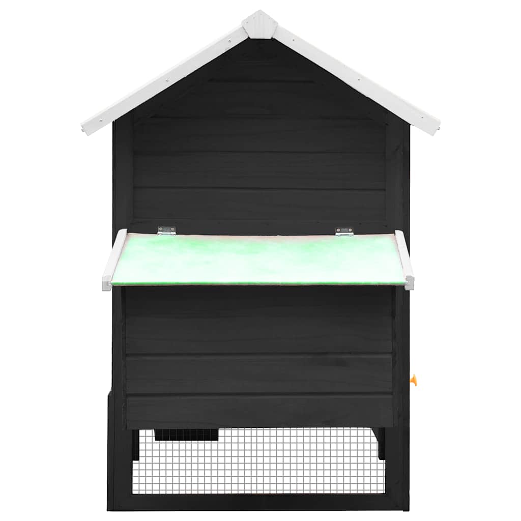 Hönshus grå 170x81x110 cm massiv furu & granträ