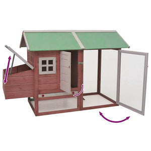 Hönshus mocka 170x81x110 cm massiv furu & granträ