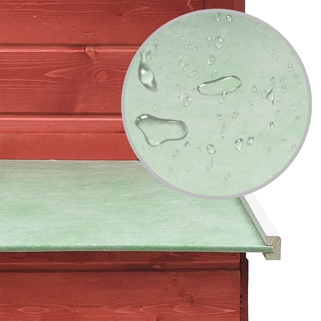 Hönshus röd 170x81x110 cm massiv furu & granträ