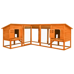 Utebur med inhägnad brun massivt granträ