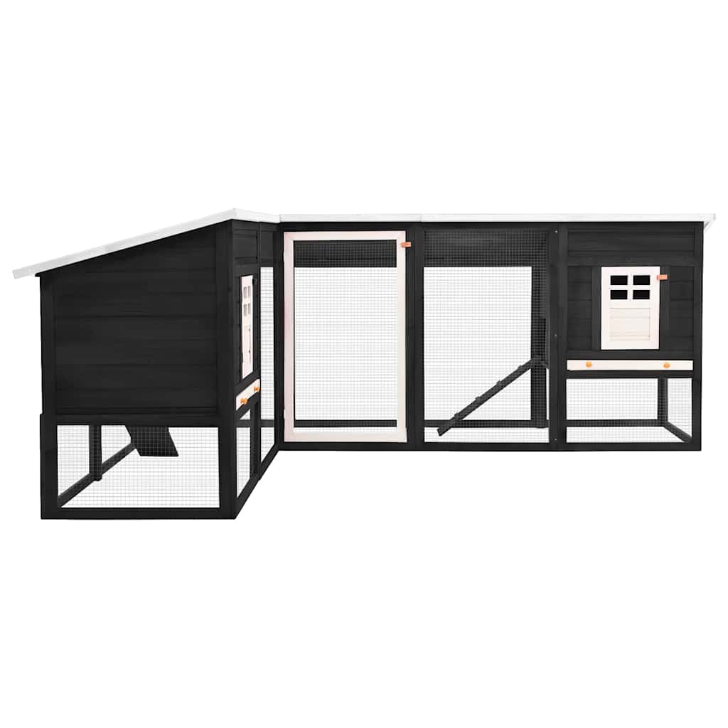 Utebur med inhägnad grå och vit massivt granträ