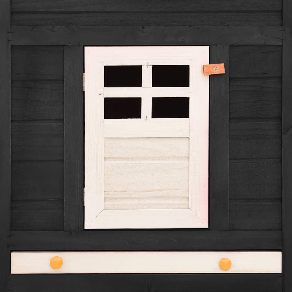 Utebur med inhägnad grå och vit massivt granträ