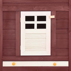 Utebur med inhägnad mocca och vit massivt granträ