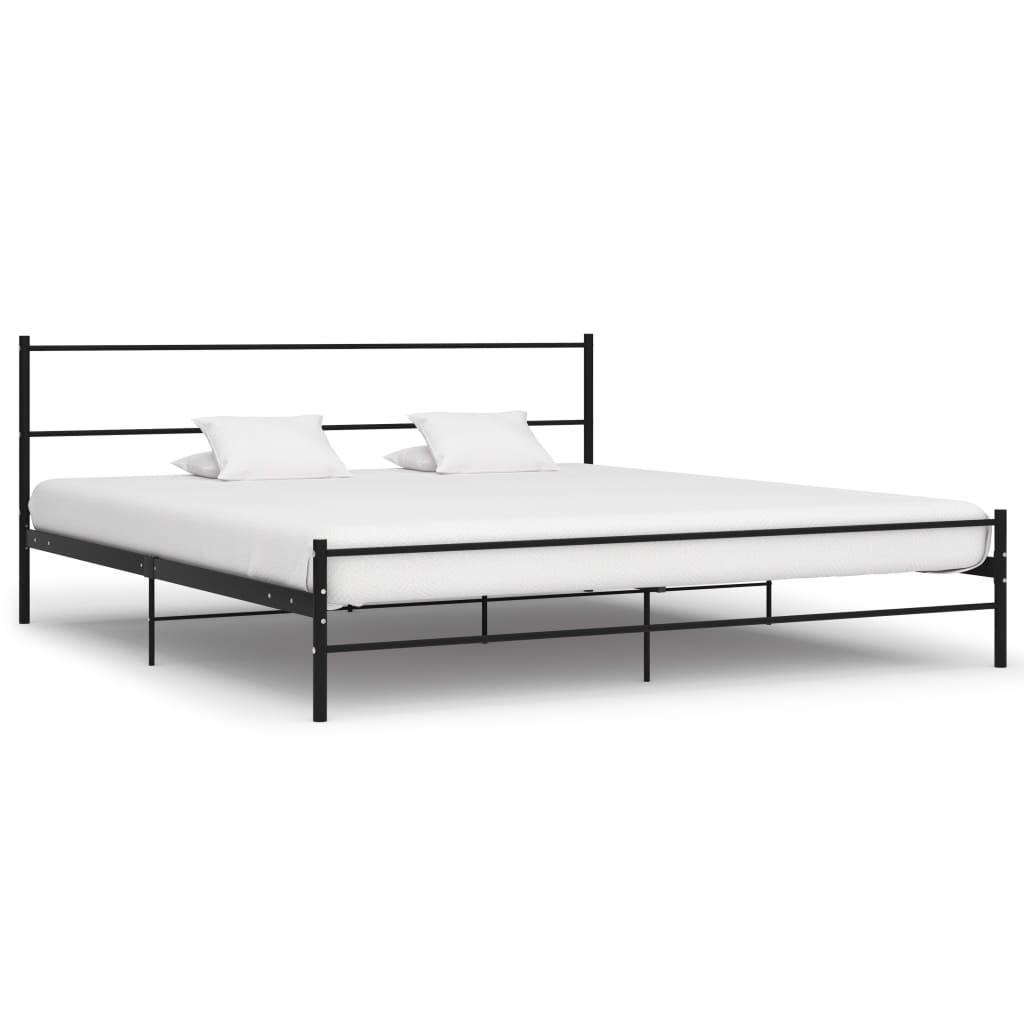 Sängram utan madrass svart metall 200x200 cm