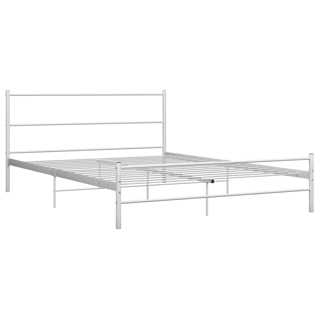 Sängram utan madrass vit metall 120x200 cm