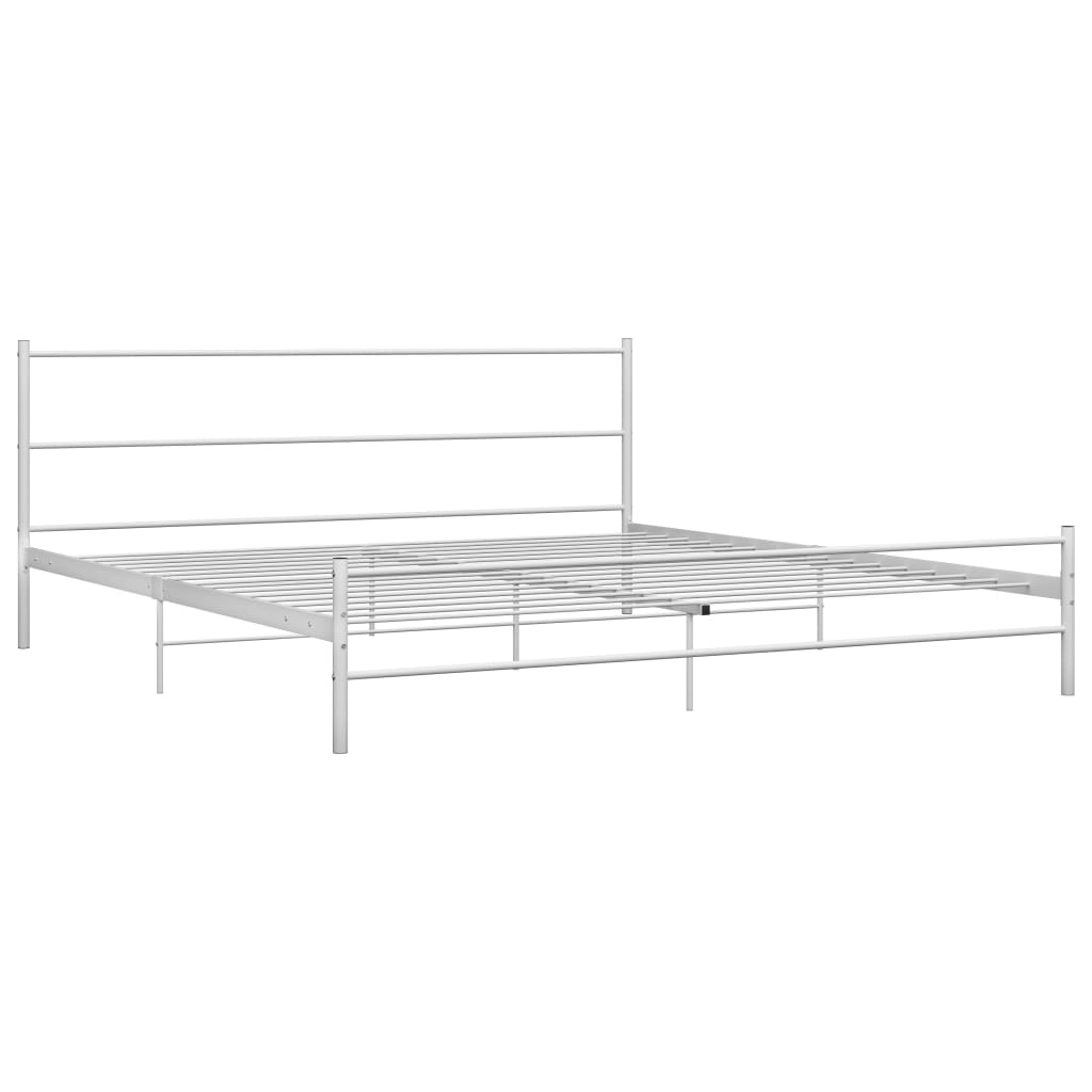 Sängram utan madrass vit metall 200x200 cm