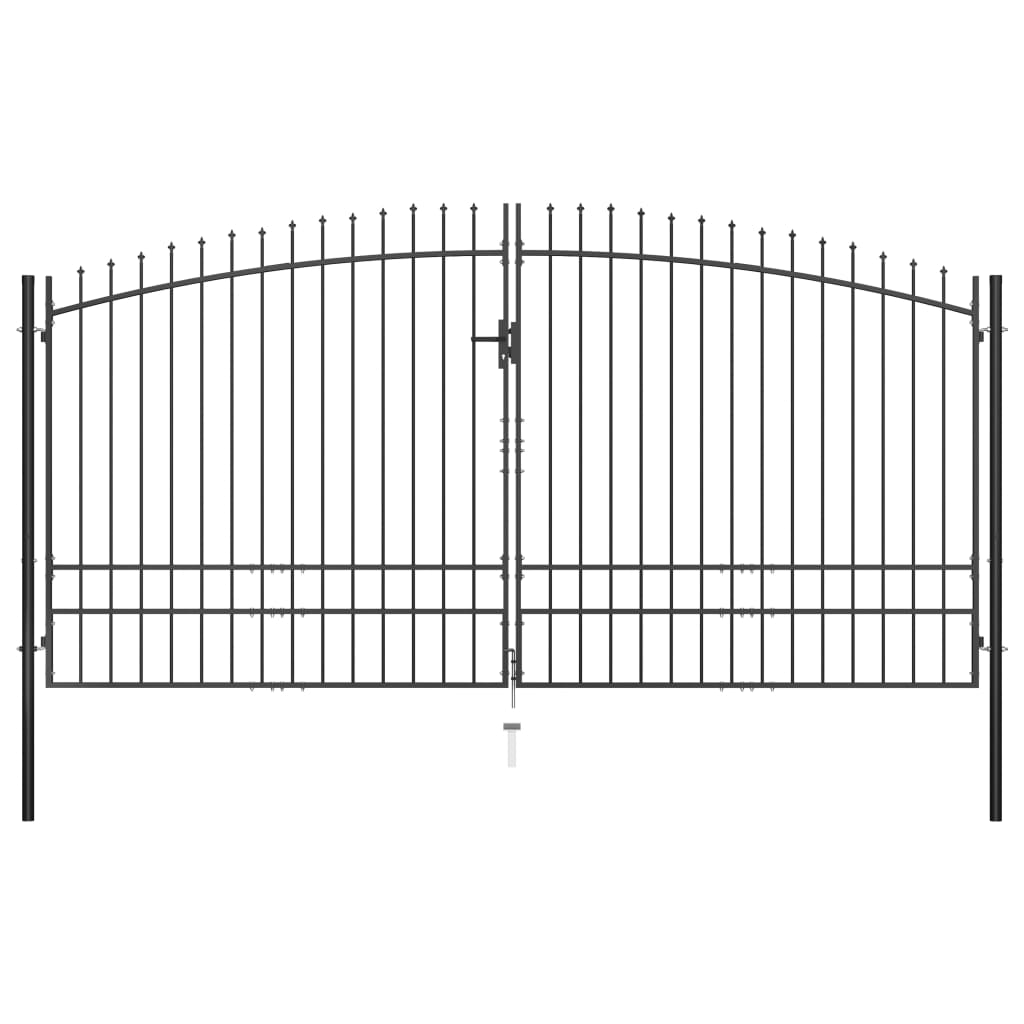 Dubbelgrind med spjut-toppar 400x248 cm