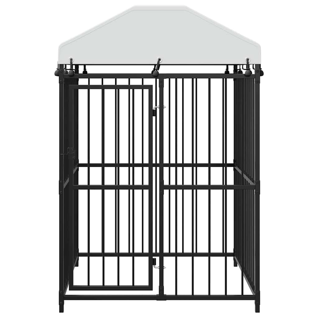 Hundgård för utomhusbruk med tak 120x120x150 cm