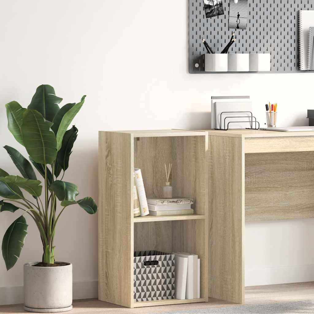 Bokhylla 2 hyllor sonoma-ek 40x30x76,5 cm konstruerat trä