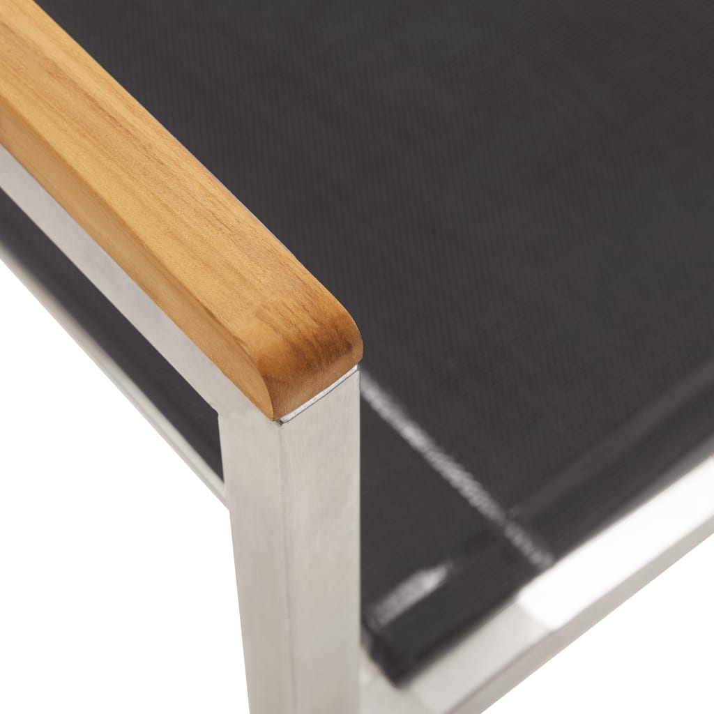 Trädgårdsstolar 2 st textilene och rostfritt stål grå