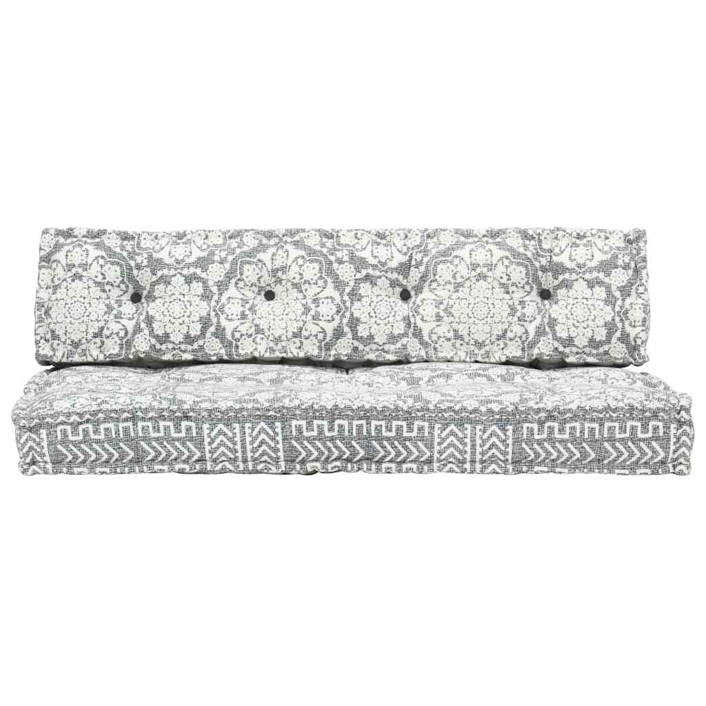 Dynor till pallsoffa ljusgrå tyg lapptäcke