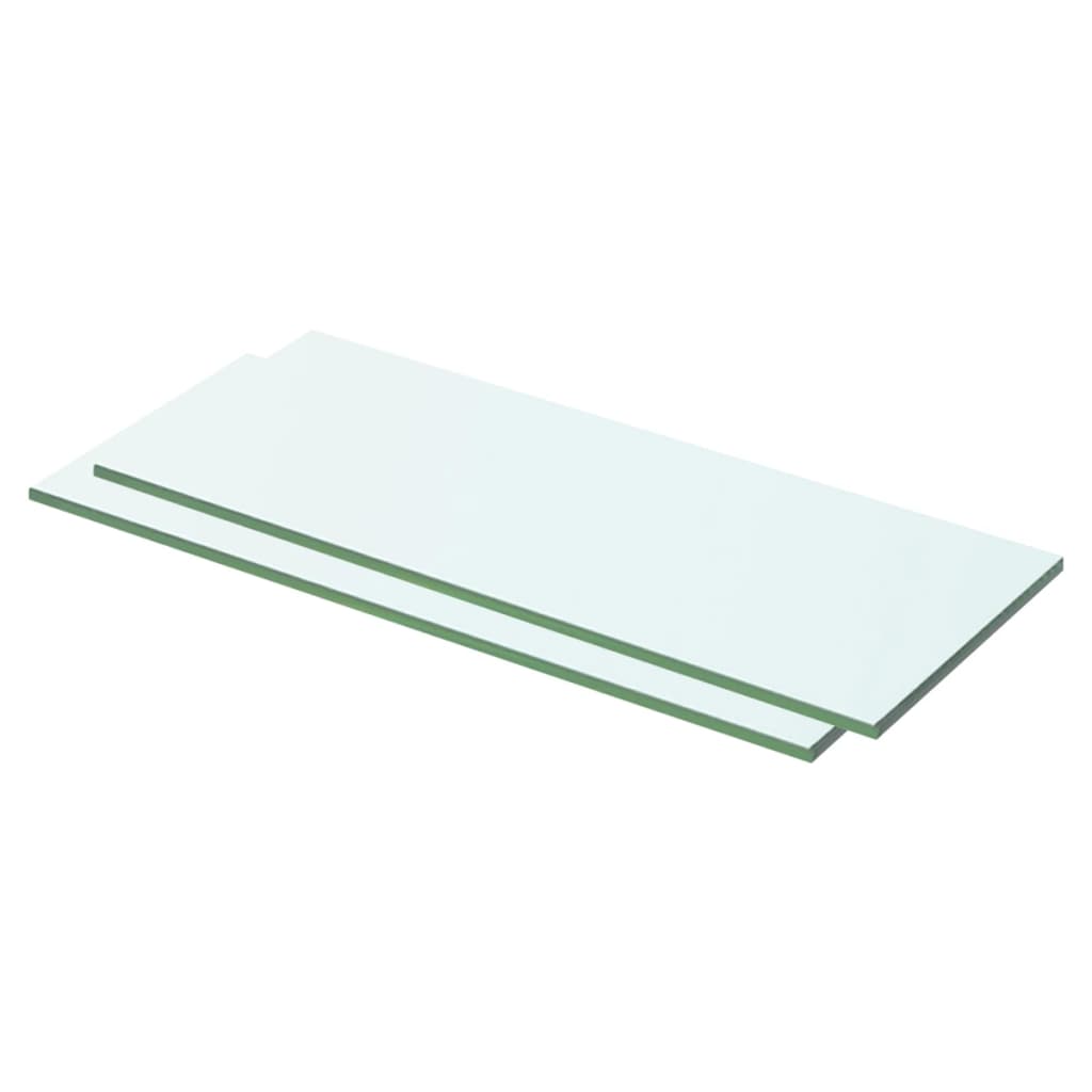 Hyllplan 2 st glas genomskinlig 50x15 cm