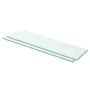 Hyllplan 2 st glas genomskinlig 60x12 cm