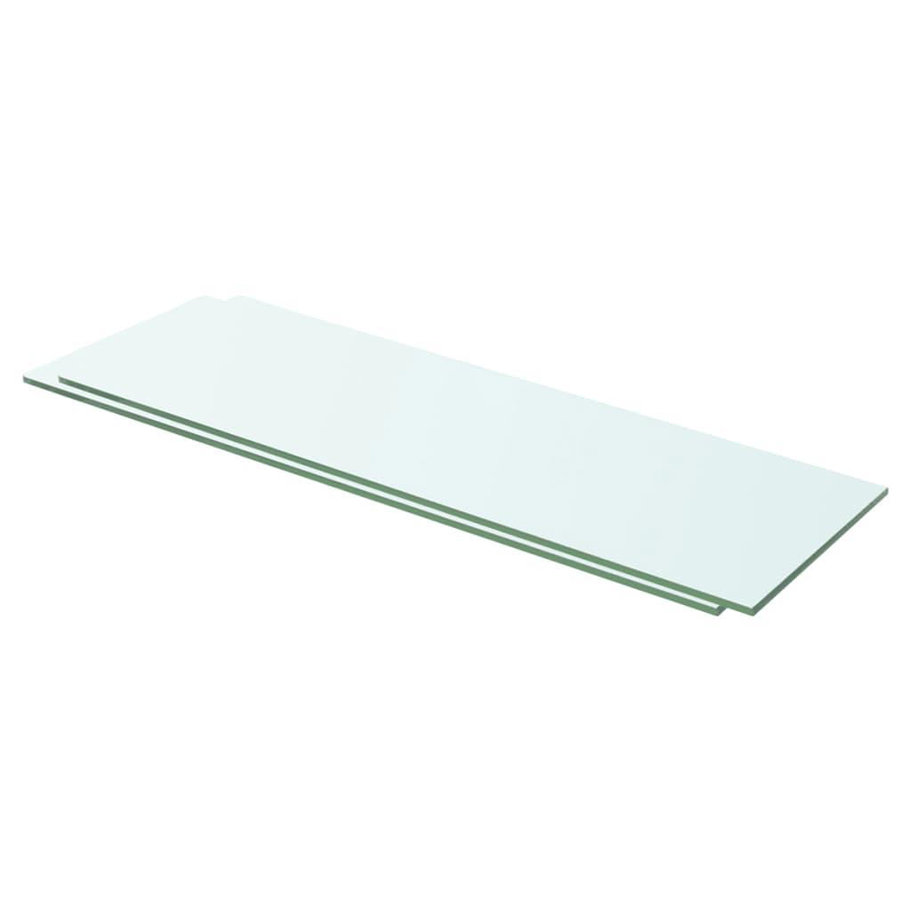 Hyllplan 2 st glas genomskinlig 60x15 cm